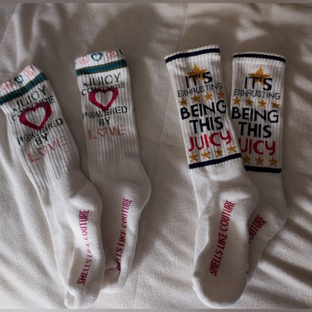 JUICY COUTURE Girls Knee High Socks 2 Pairs Unknown
